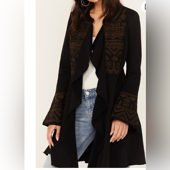 SHYANNE Cascade Embroidered French Terry Cardigan Western Embellished Timeless - Picture 15 of 15